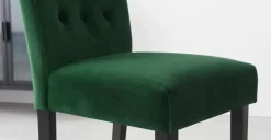 Juego de 2 sillas de comedor Flynn – Terciopelo verde pino y negro
