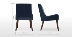 Juego de 2 sillas de comedor Higgs – Terciopelo azul real