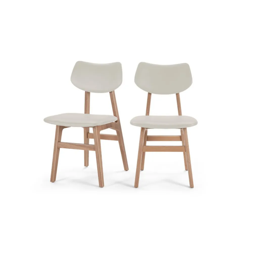 Juego de 2 sillas de comedor Jacob – Alabastro y fresno