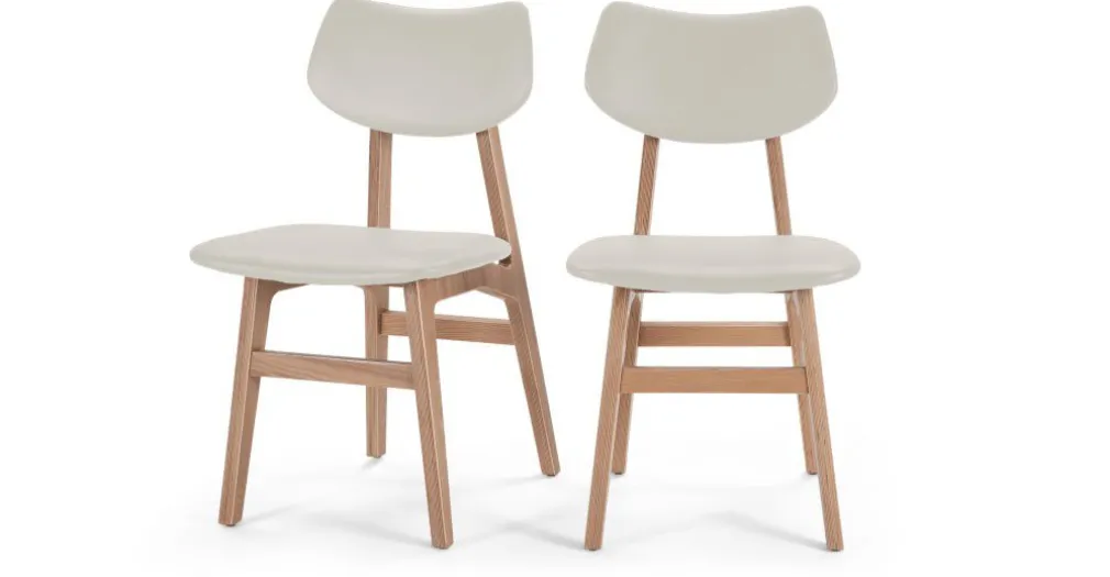 Juego de 2 sillas de comedor Jacob – Alabastro y fresno