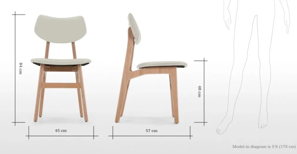 Juego de 2 sillas de comedor Jacob – Alabastro y fresno