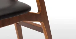 Juego de 2 sillas de comedor Jacob – Negro carbón y nogal