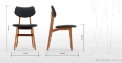 Juego de 2 sillas de comedor Jacob – Negro carbón y nogal