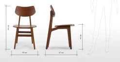 Juego de 2 sillas de comedor Jacob – Nogal natural