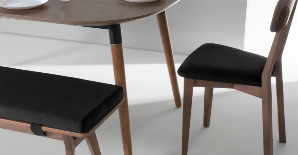 Juego de 2 sillas de comedor Jenson – Roble Oscuro y gris oscuro
