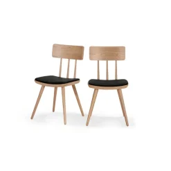 Juego de 2 sillas de comedor Kitson – Fresno natural y negro