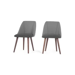 Juego de 2 sillas de comedor Lule – Gris marga y gris granizo