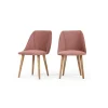 Juego de 2 sillas de comedor Lule – Terciopelo rosa palo