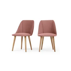 Juego de 2 sillas de comedor Lule – Terciopelo rosa palo