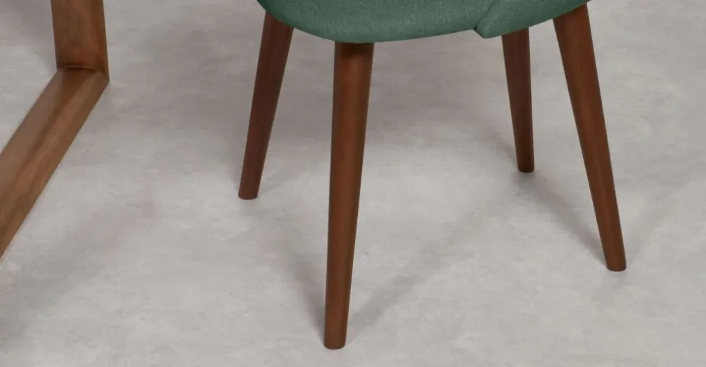 Juego de 2 sillas de comedor Lule – Verde bahía y nogal ⚡
