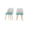 Juego de 2 sillas de comedor Lule – Verde esmeralda y gris granizo