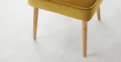 Juego de 2 sillas de comedor Margot – Terciopelo dorado vintage y madera clara