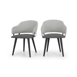 Juego de 2 sillas de comedor Nielson – Gris marga y granizo