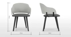 Juego de 2 sillas de comedor Nielson – Gris marga y granizo