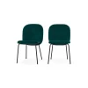 Juego de 2 sillas de comedor Safia – Terciopelo azul espuma de mar