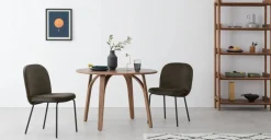 Juego de 2 sillas de comedor Safia – Terciopelo gris nutria