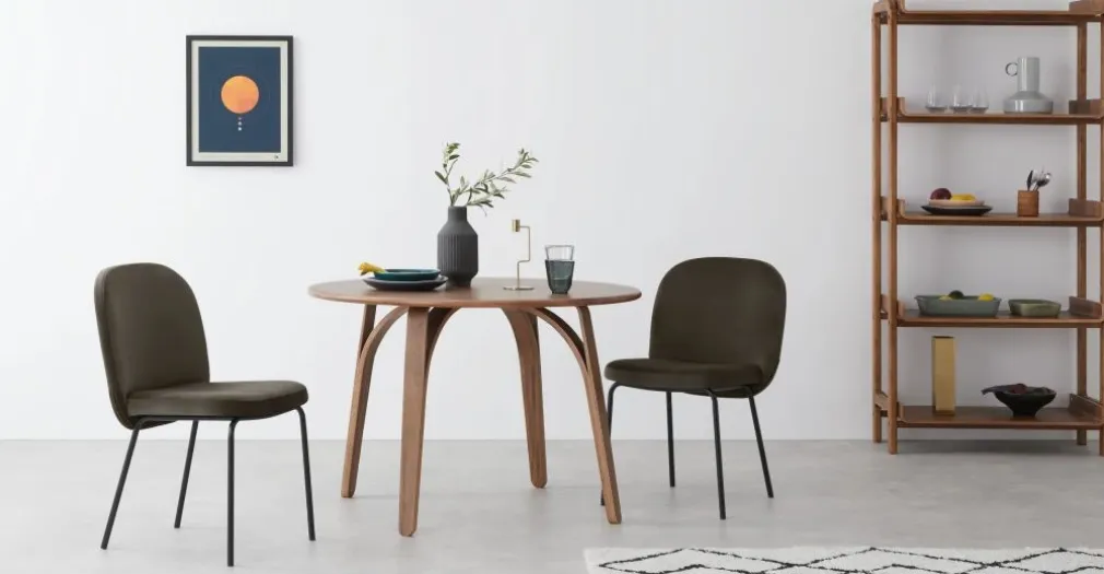 Juego de 2 sillas de comedor Safia – Terciopelo gris nutria