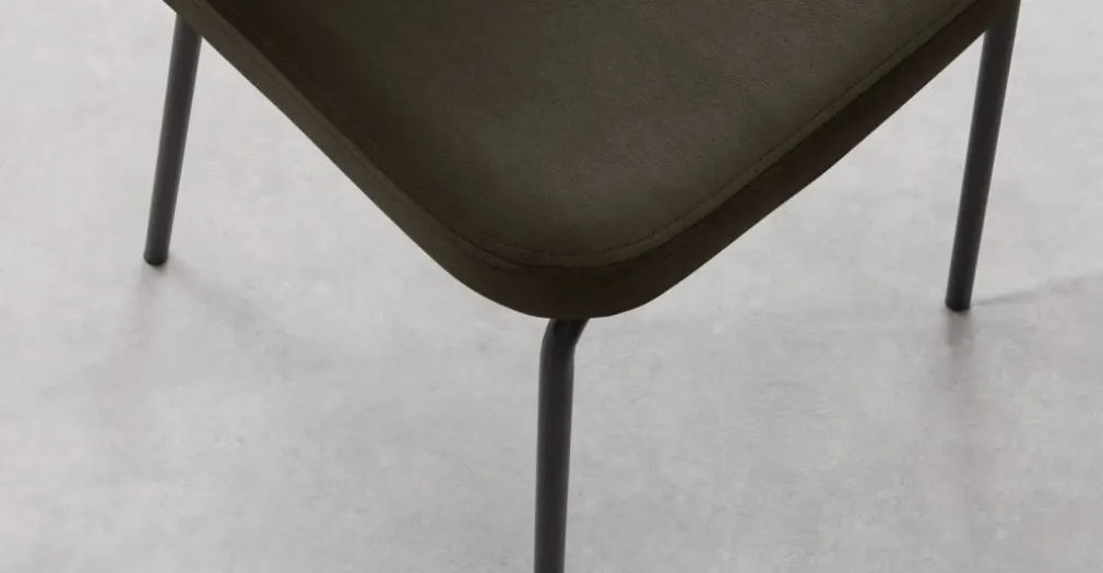 Juego de 2 sillas de comedor Safia – Terciopelo gris nutria