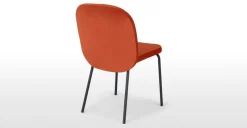 Juego de 2 sillas de comedor Safia – Terciopelo naranja llama