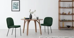 Juego de 2 sillas de comedor Safia – Terciopelo verde pino