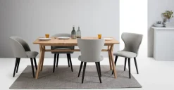 Juego de 2 sillas de comedor Stig – Gris manhattan y negro