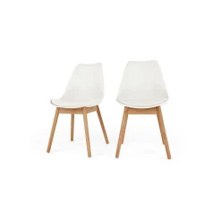 Juego de 2 sillas de comedor Thelma – Roble y blanco