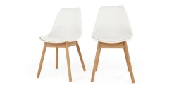 Juego de 2 sillas de comedor Thelma – Roble y blanco