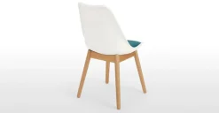 Juego de 2 sillas de comedor Thelma – Tejido blanco y azul