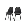 Juego de 2 sillas de comedor Thelma – Tejido negro y gris