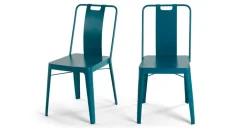 Juego de 2 sillas de metal Edny – Azul cerceta