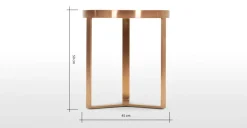 Mesa auxiliar Aula – Cobre cepillado y cristal verde