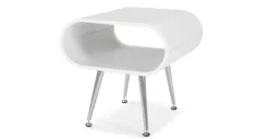Mesa auxiliar con almacenaje Hooper – Blanco
