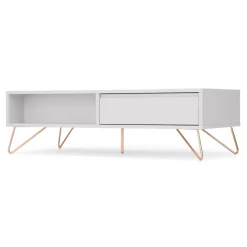 Mesa de Centro Elona – Gris Claro y Cobre