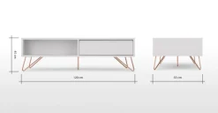 Mesa de Centro Elona – Gris Claro y Cobre