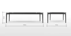 Mesa de Centro Grande Rectangular Tandil – Gris