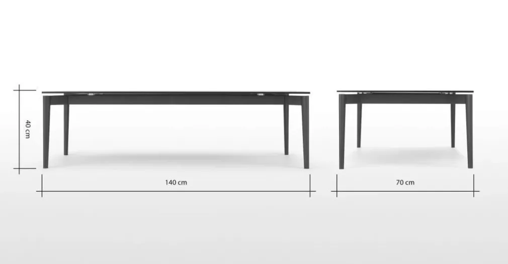 Mesa de Centro Grande Rectangular Tandil – Gris