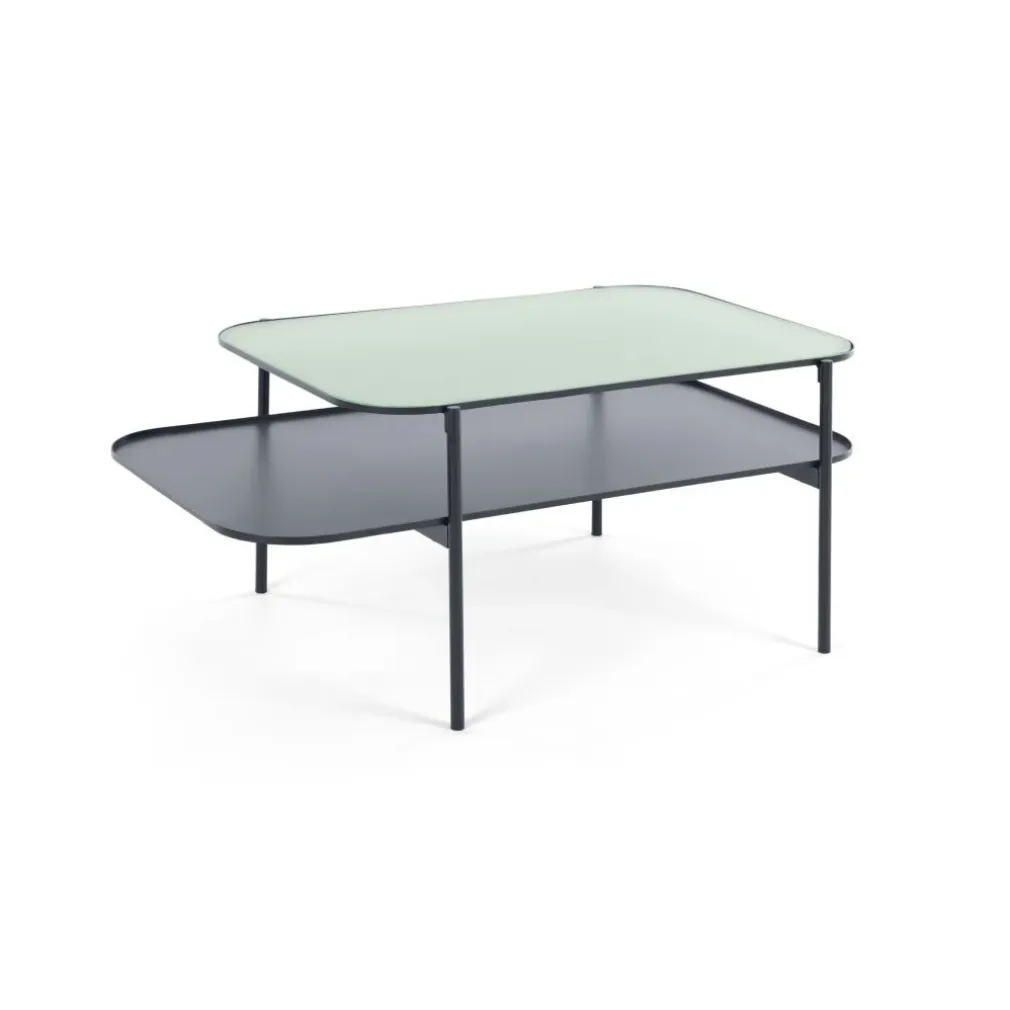 Mesa de Centro Grenadine – Azul Marino y Cristal Esmerilado