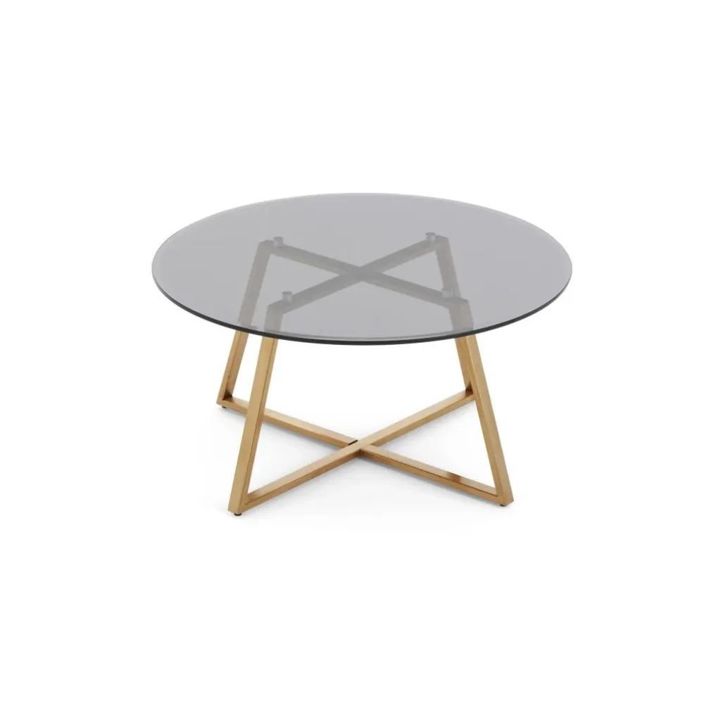 Mesa de Centro Haku – Metal y cristal ahumado