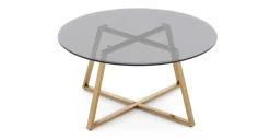 Mesa de Centro Haku – Metal y cristal ahumado