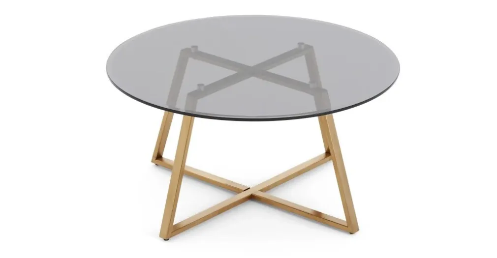 Mesa de Centro Haku – Metal y cristal ahumado
