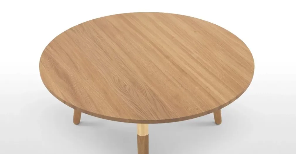 Mesa de Centro Redonda Range – Roble macizo y Metal