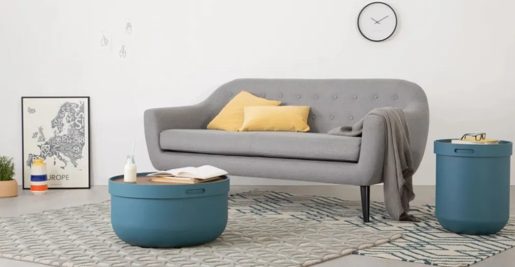 Mesa de Centro Ziv – Azul y Nogal