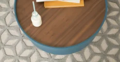 Mesa de Centro Ziv – Azul y Nogal