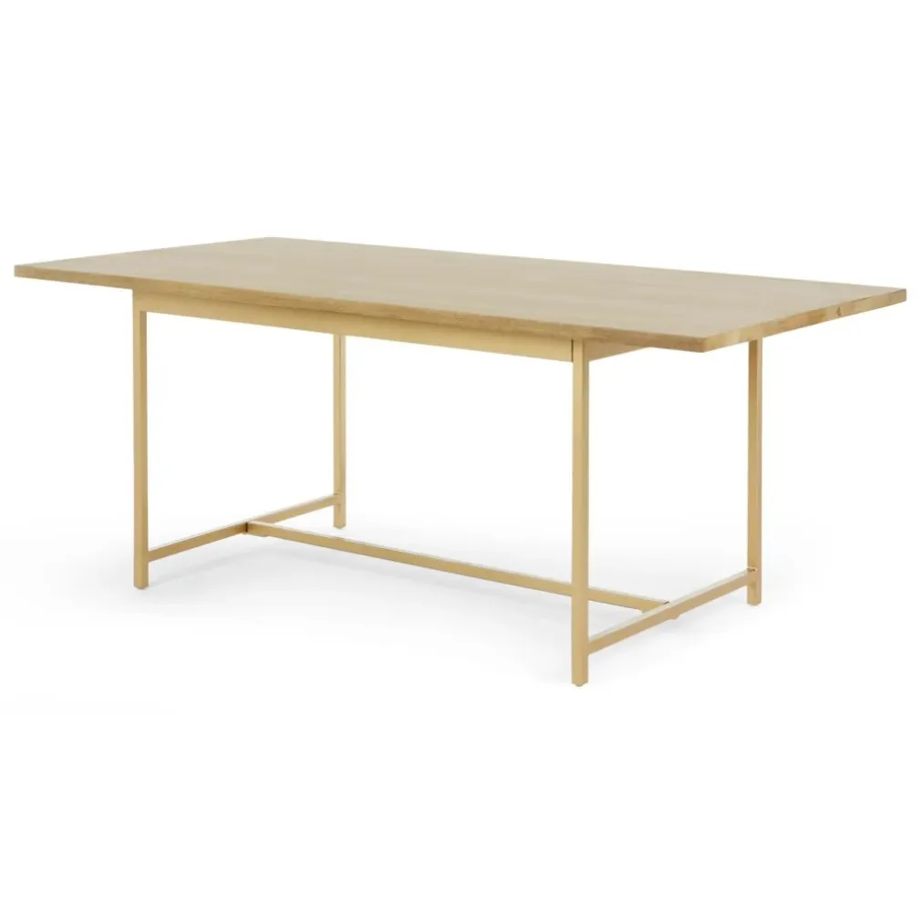 Mesa de Comedor Aphra – Madera de Mango Clara y Metal