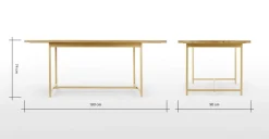 Mesa de Comedor Aphra – Madera de Mango Clara y Metal