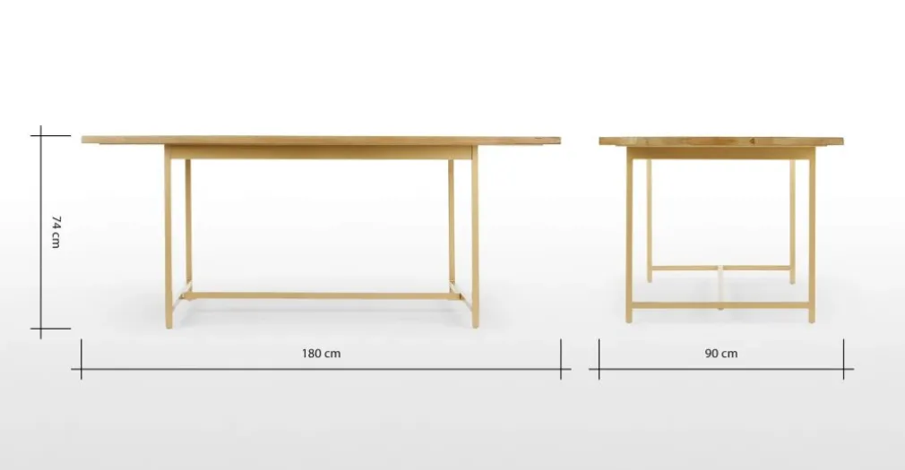 Mesa de Comedor Aphra – Madera de Mango Clara y Metal