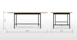 Mesa de Comedor Aphra – Madera de Mango Clara y Negro