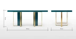 Mesa de Comedor Arpen – Azul Cerceta y Metal