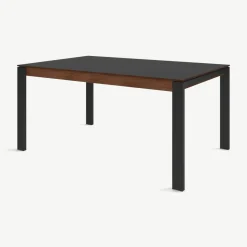 Mesa de Comedor 6 Asientos Corinna – Negro y Nogal