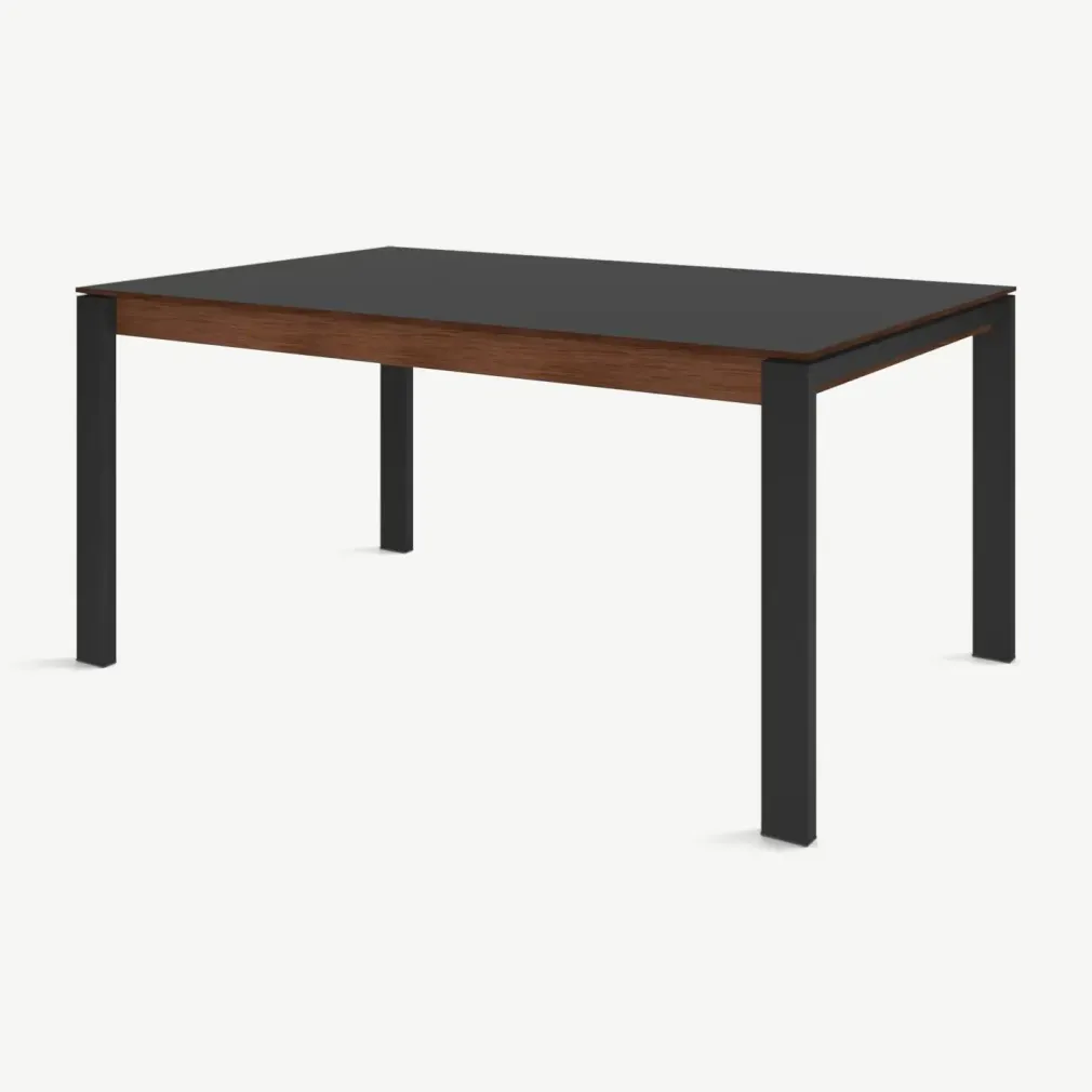 Mesa de Comedor 6 Asientos Corinna – Negro y Nogal